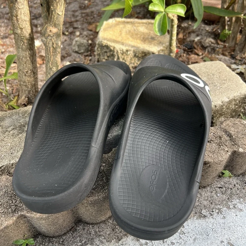 OOFOS OOahh Sport Unisex Black US Men's 10 Women's 12 EUR 43